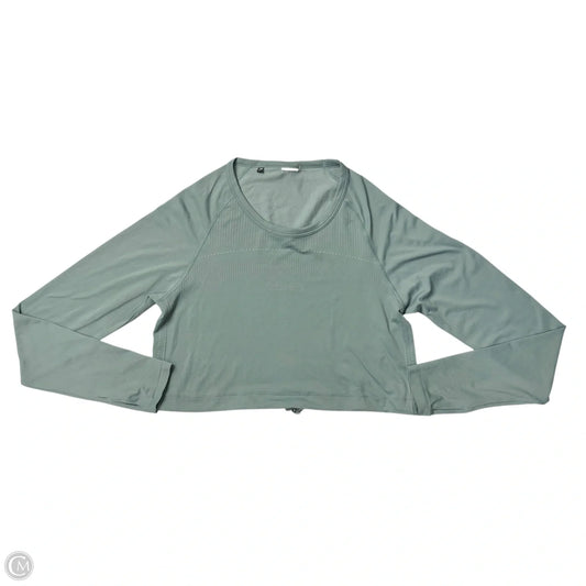 Athletic Top Long Sleeve Crewneck By Gym Shark In Green, Size: M