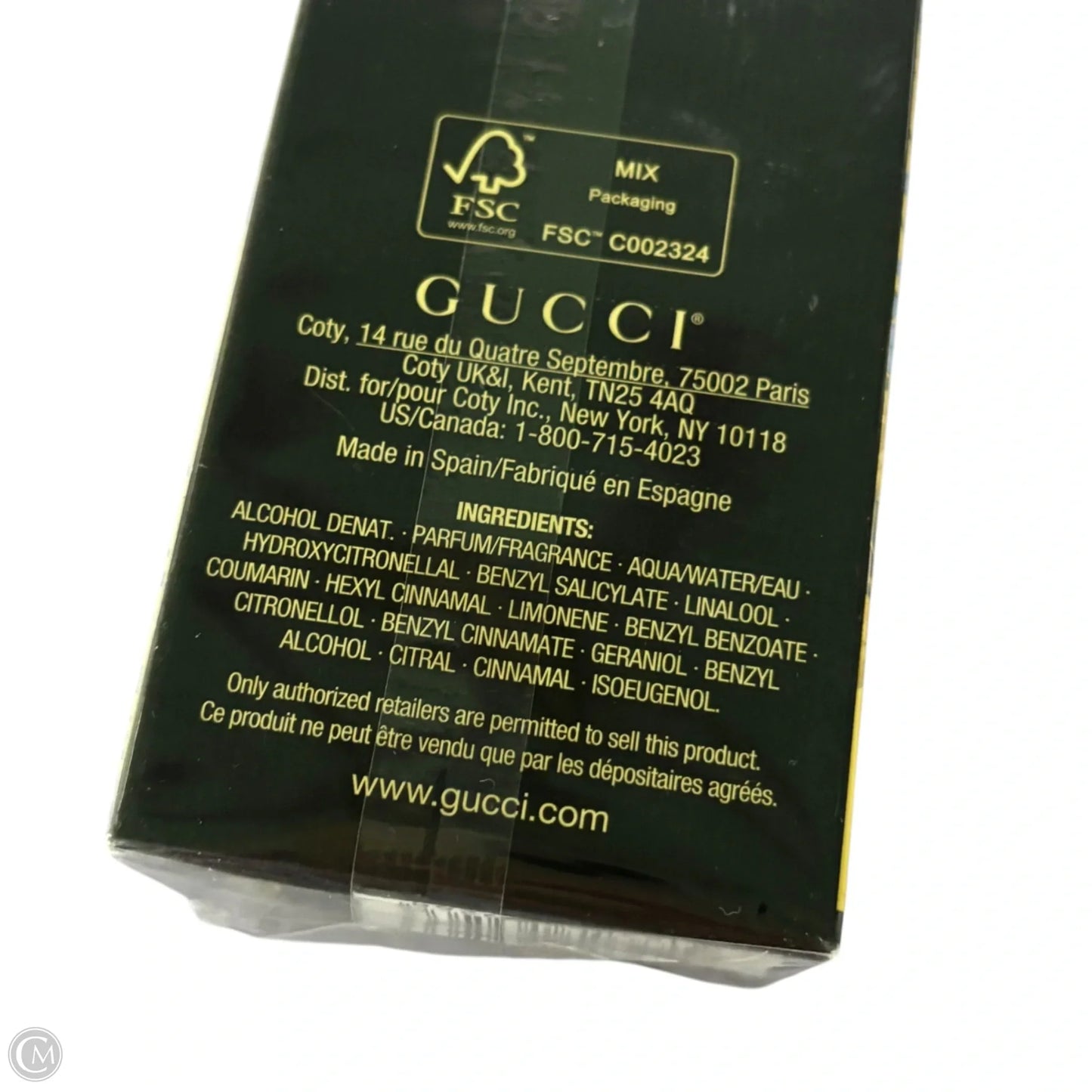 Fragrance Luxury Designer By Gucci, Size: Small