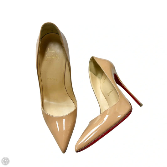 Shoes Luxury Designer By Christian Louboutin In Beige, Size: 5.5