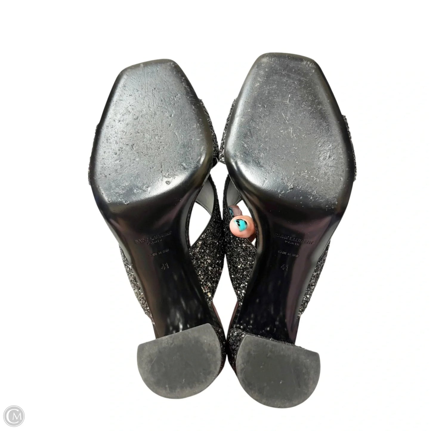 Shoes Luxury Designer By Yves Saint Laurent In Black, Size: 10.5