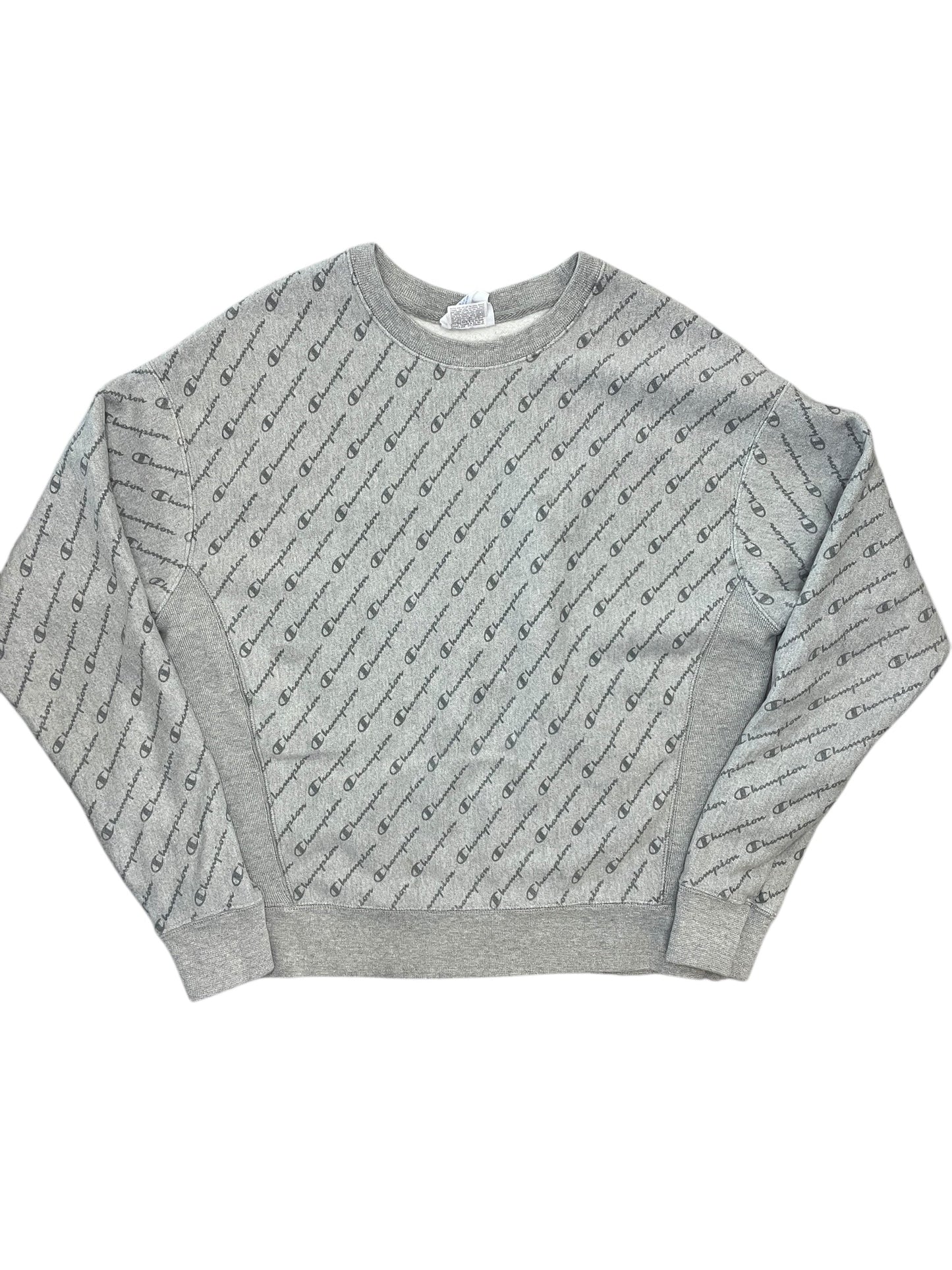 Athletic Sweatshirt Crewneck By Champion In Grey, Size:L
