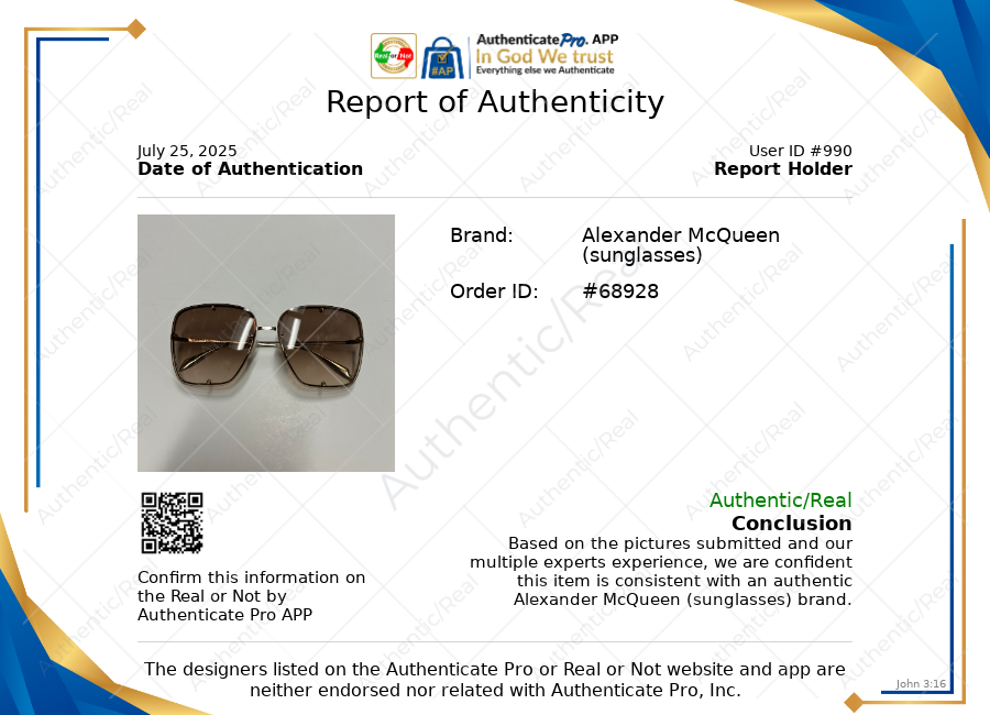 Sunglasses Luxury Designer By Alexander Mcqueen