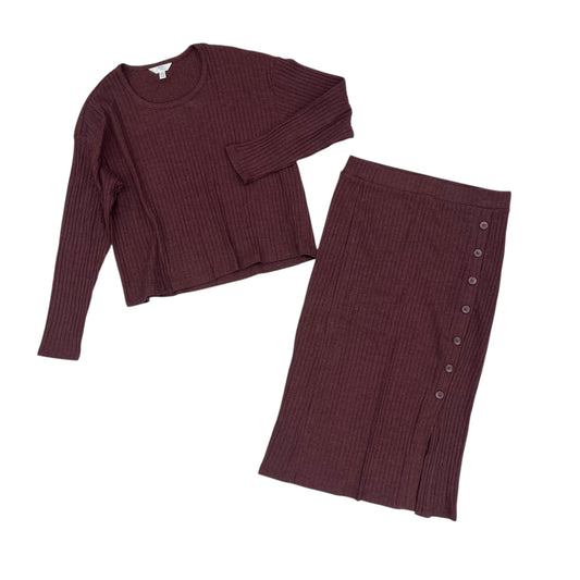 Skirt Set 2Pc By Time And Tru In Maroon, Size:S