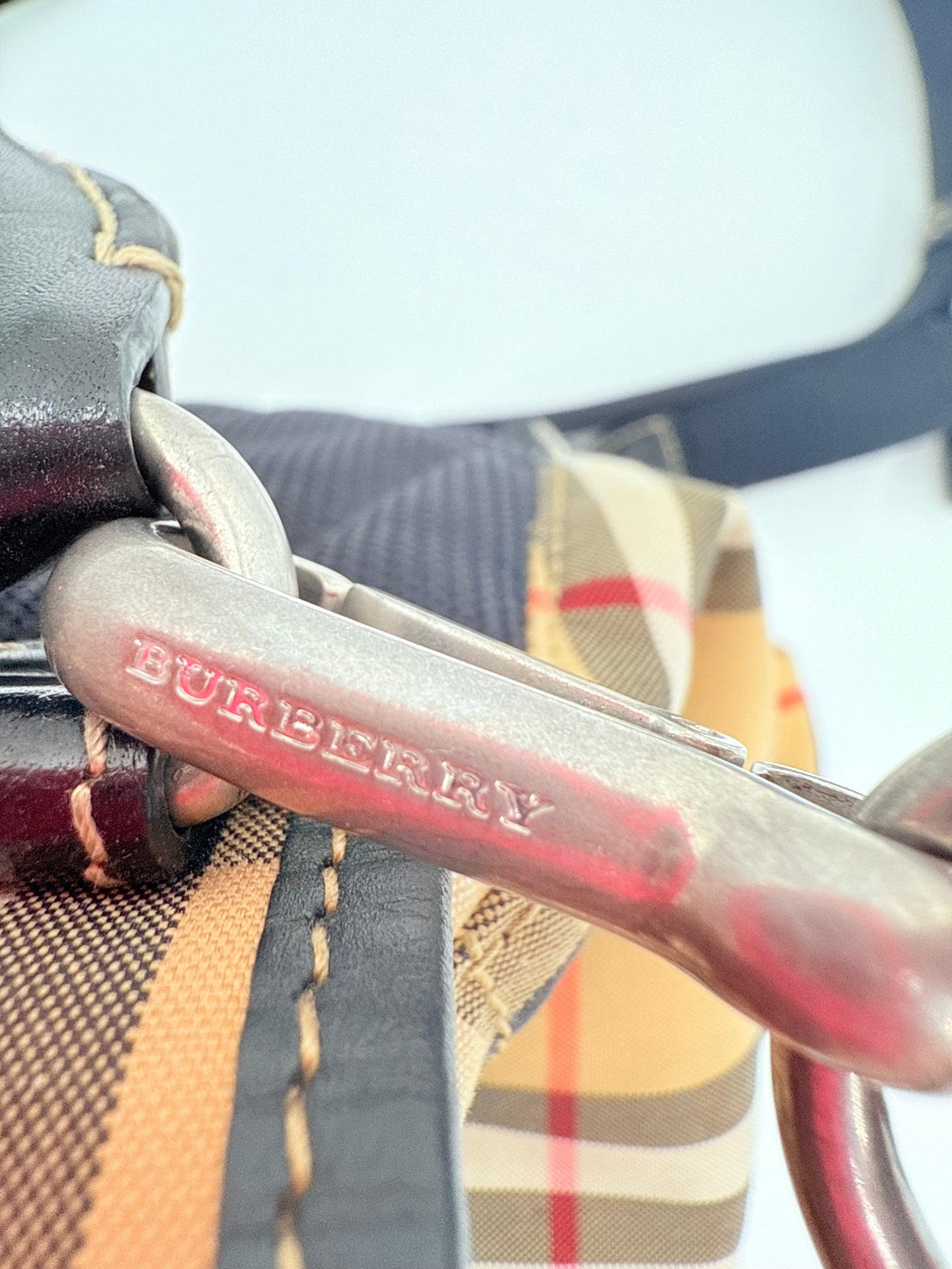 Backpack Luxury Designer By Burberry In Plaid Pattern, Size:Small