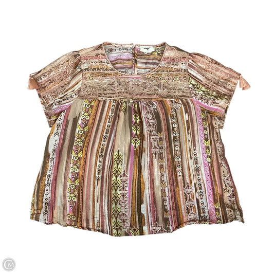 Top Short Sleeve By Savanna Jane In Peach, Size: 3x