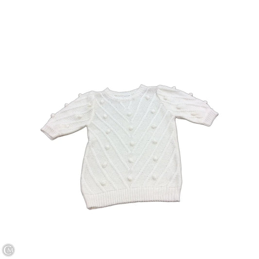Sweater Short Sleeve By Blu Pepper In Ivory, Size: M