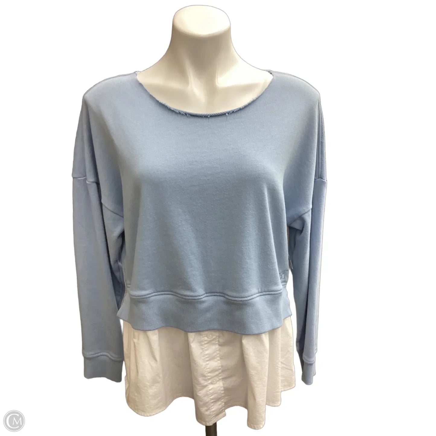 Top Long Sleeve By Calvin Klein In Blue, Size: M