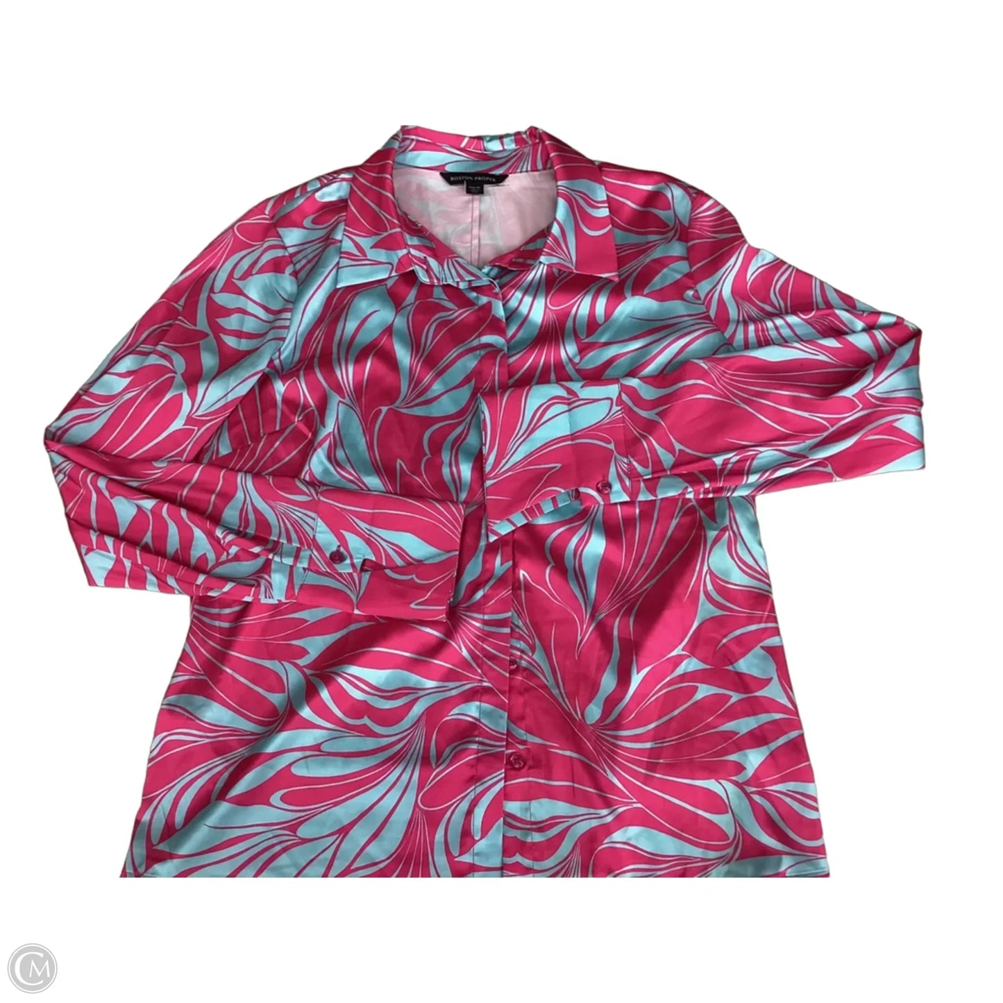 Top Long Sleeve By Boston Proper In Pink, Size: 16