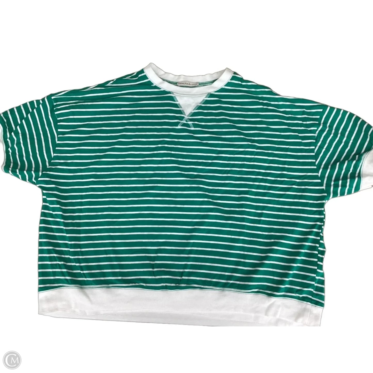 Top Short Sleeve By Zenana In Green, Size: 3x
