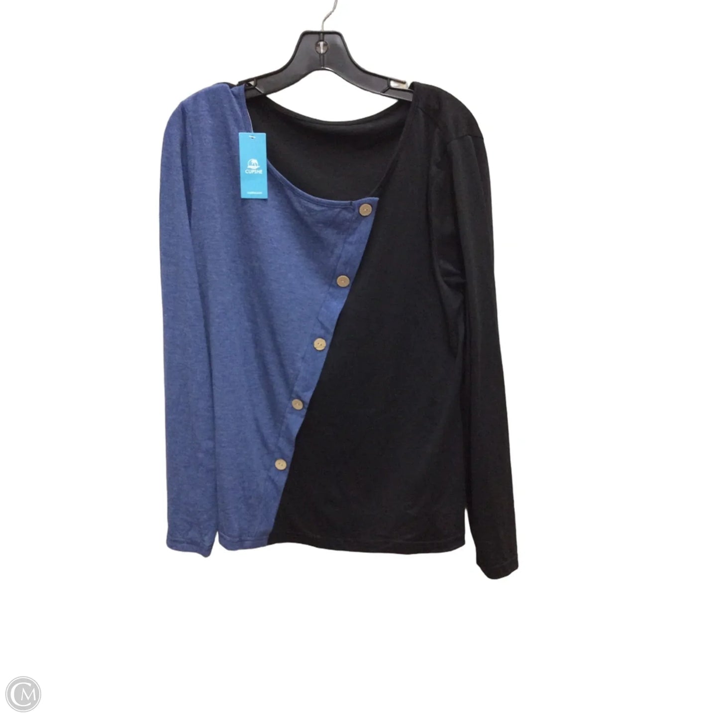 Top Long Sleeve By Cupshe In Black & Blue, Size: Xl