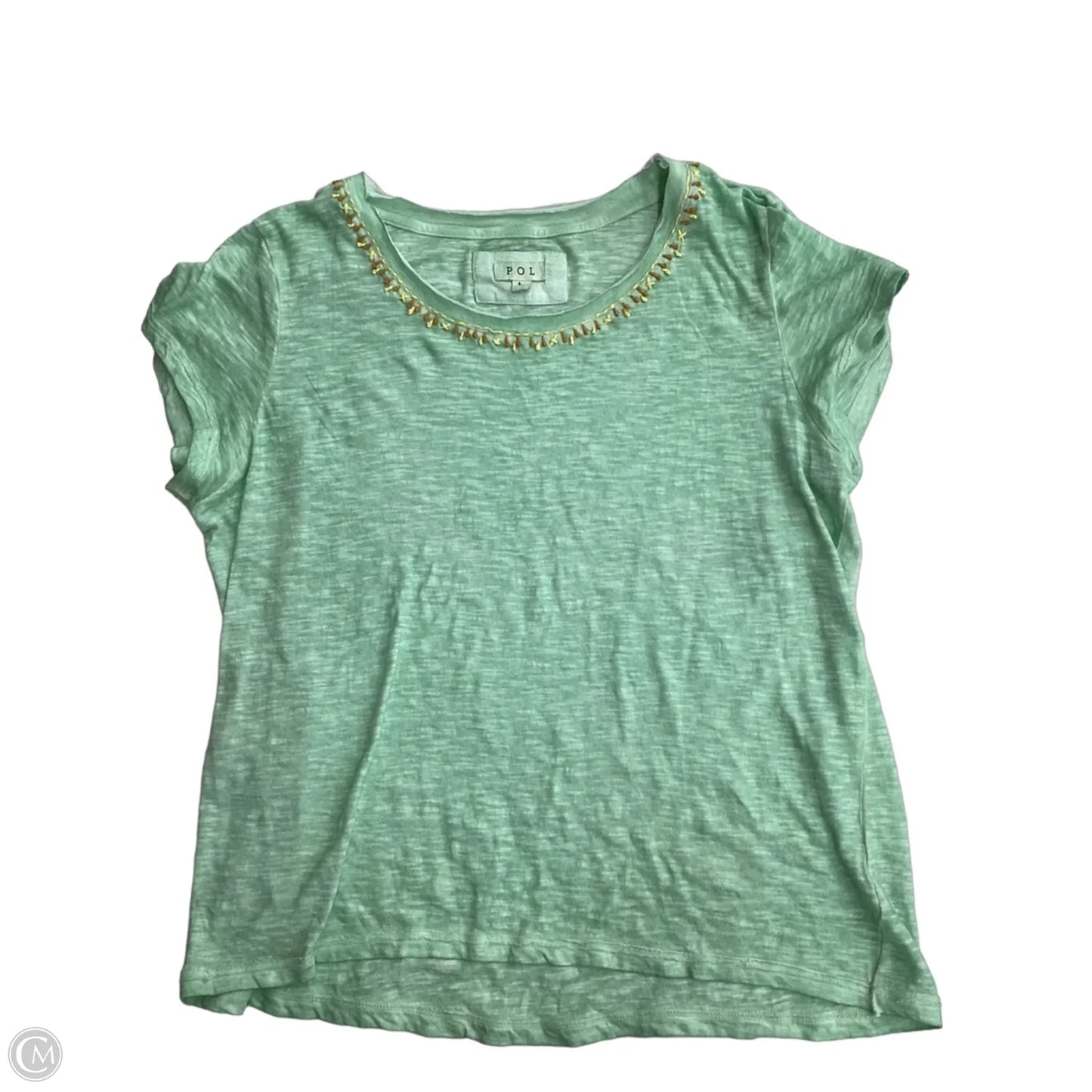 Top Short Sleeve By Pol In Green, Size: L