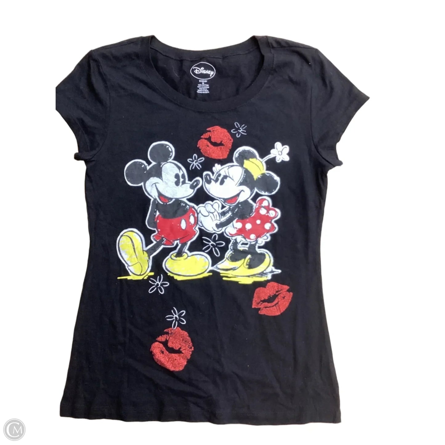 Top Short Sleeve By Disney In Black, Size: M