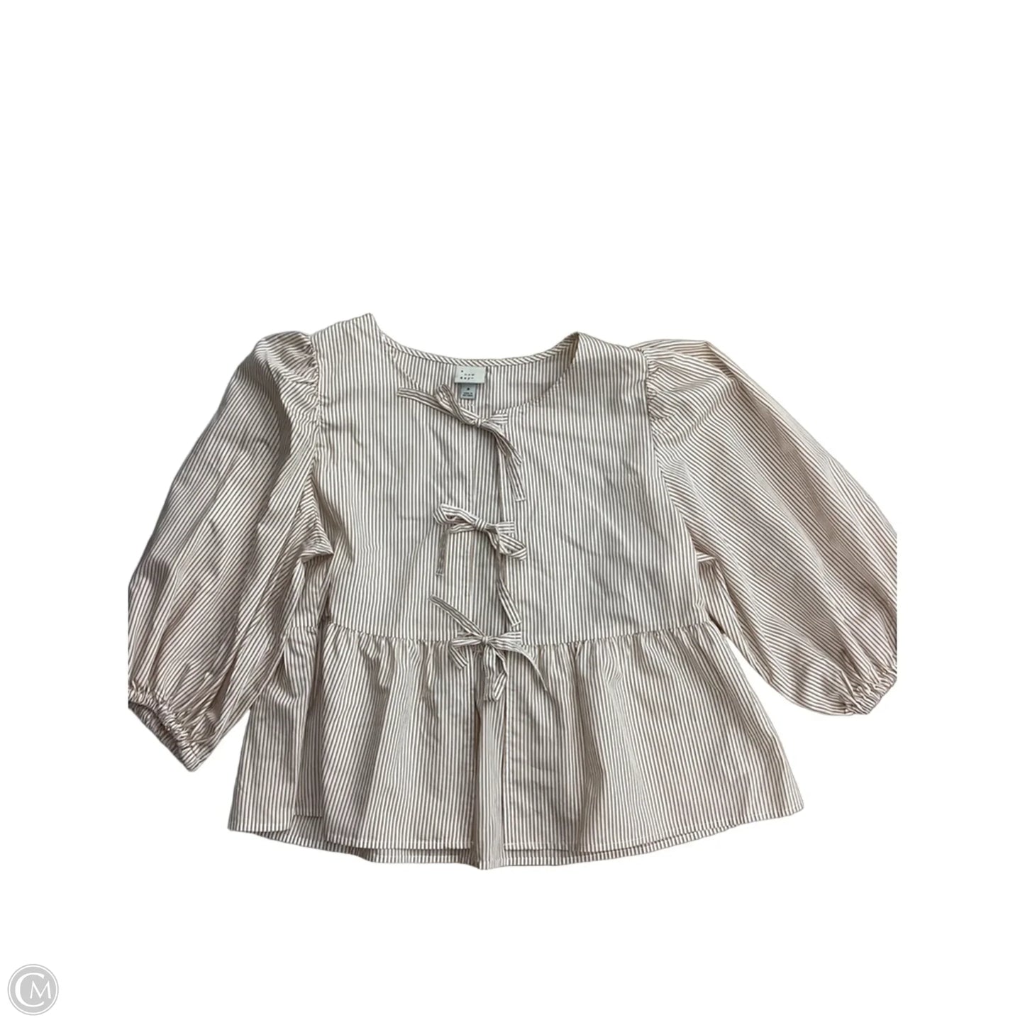 Top Long Sleeve By A New Day In Striped Pattern, Size: M