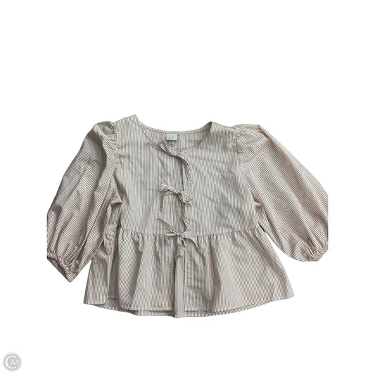Top Long Sleeve By A New Day In Striped Pattern, Size: M