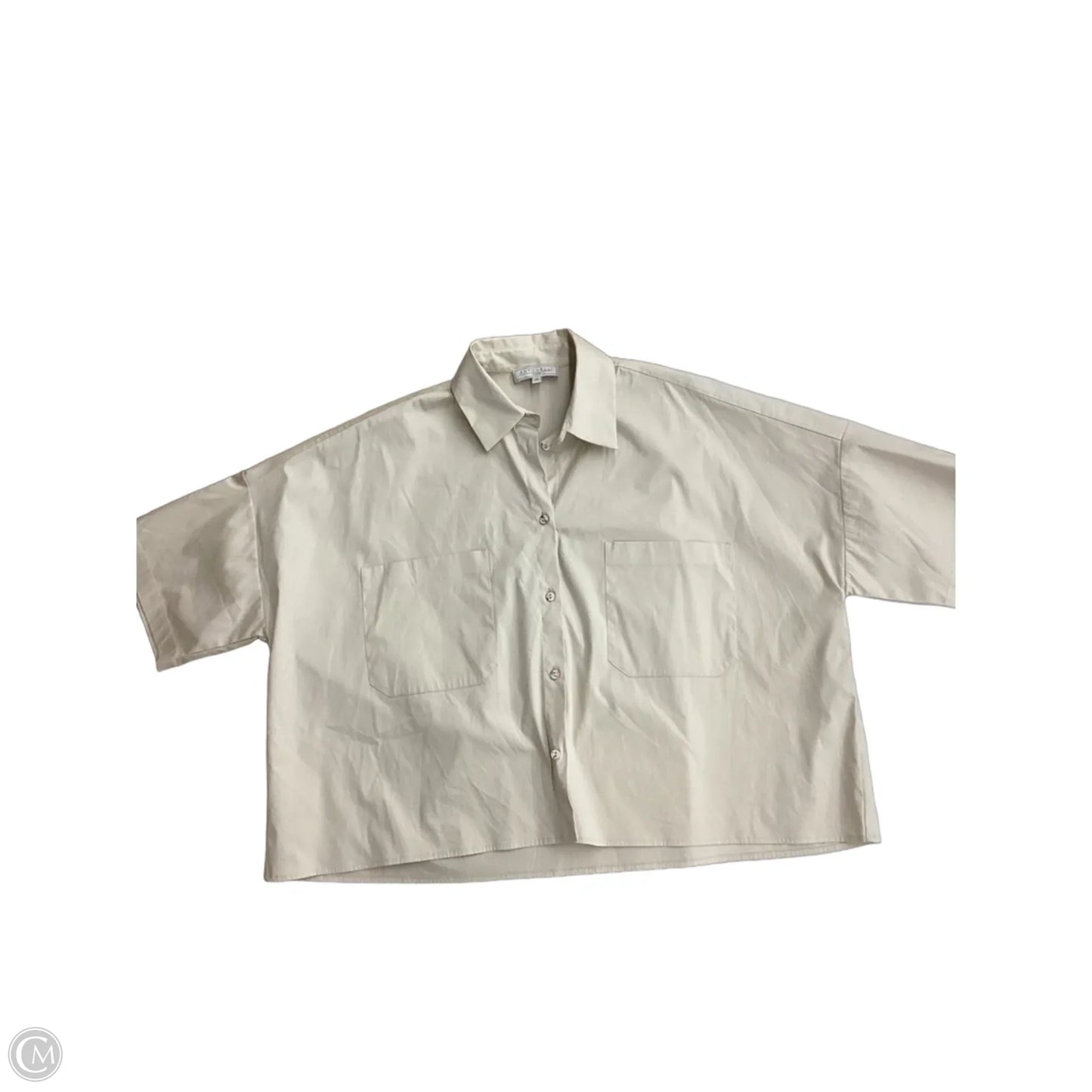 Blouse Short Sleeve By Cmc In Beige, Size: Xxl