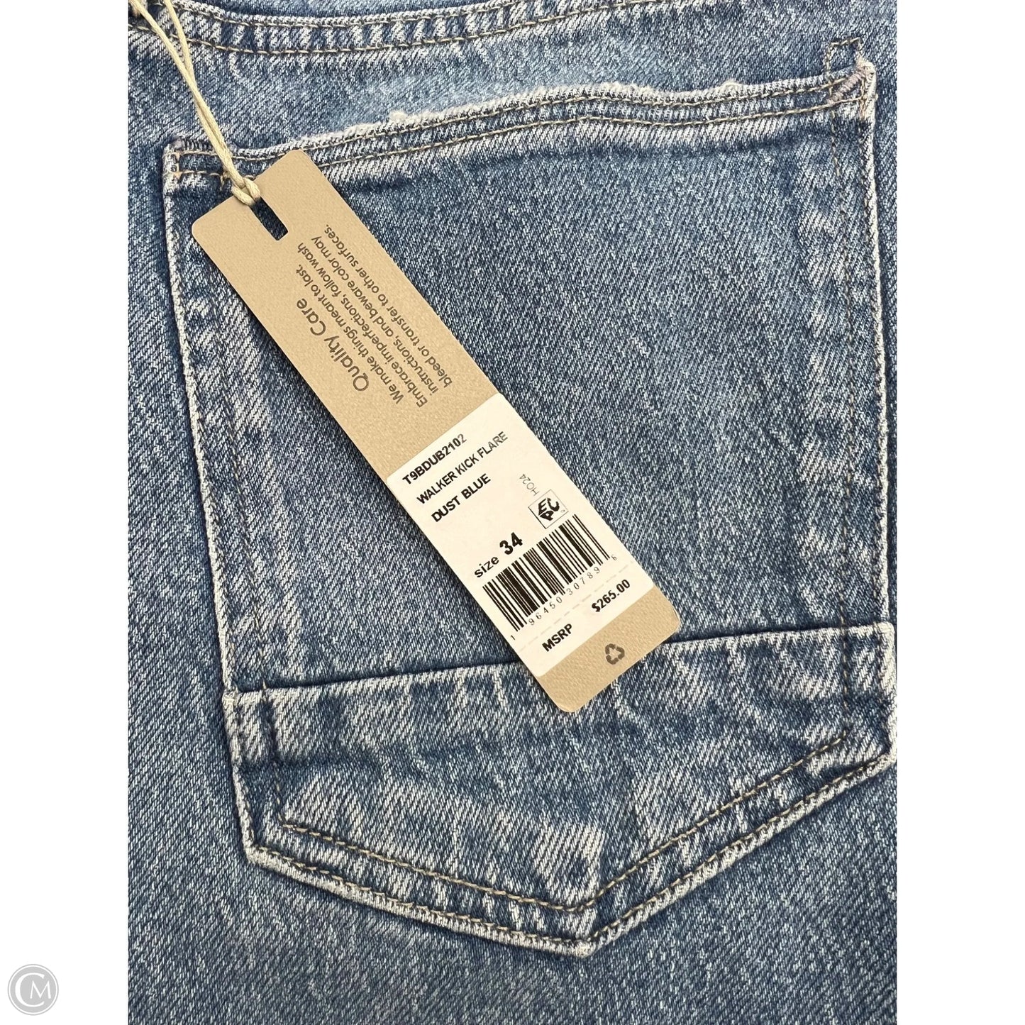 Jeans Flared By Hudson In Blue Denim, Size: 12l