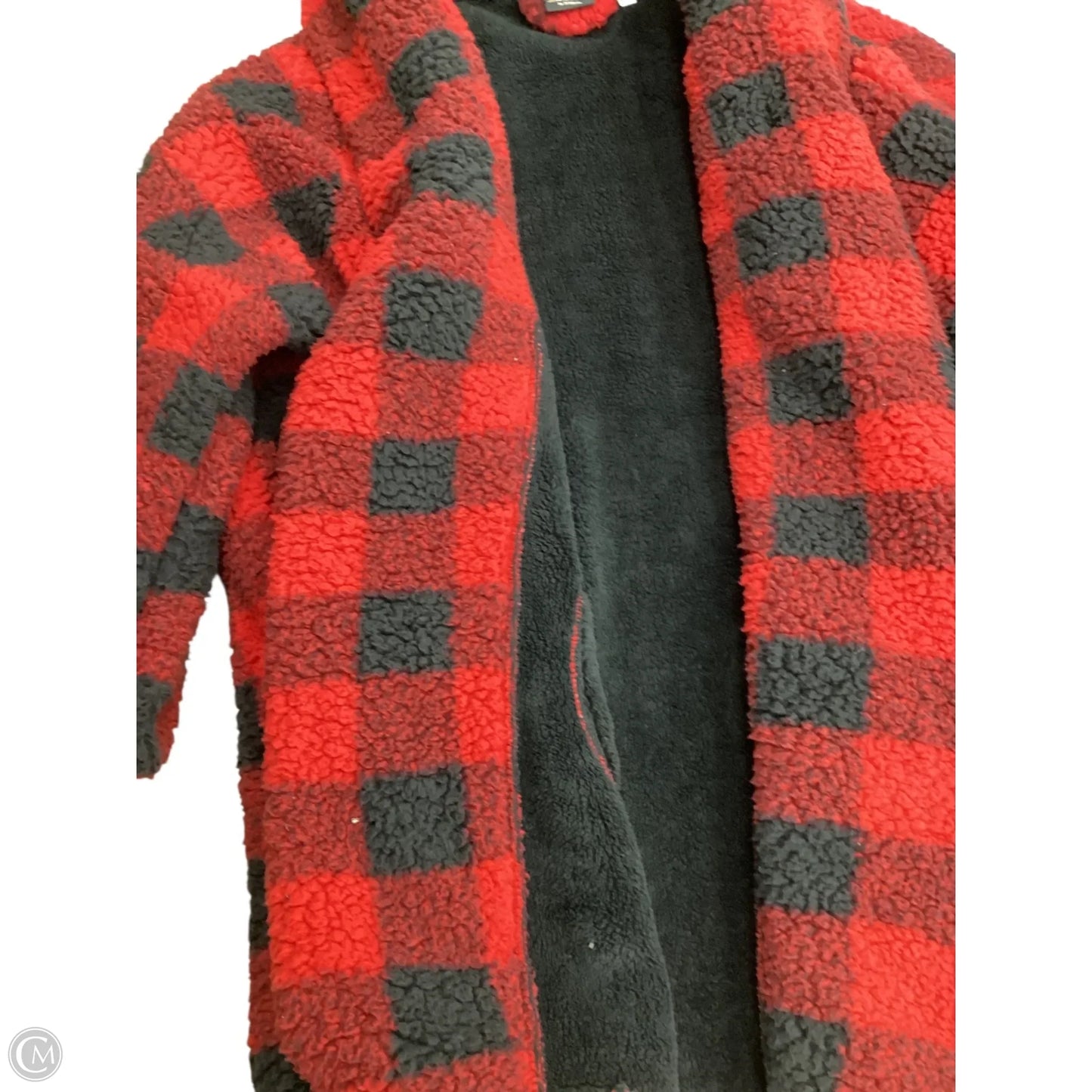 Jacket Fleece By Clothes Mentor In Checkered Pattern, Size: S