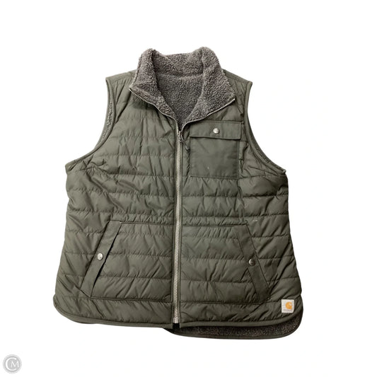 Vest Puffer & Quilted By Carhartt In Green, Size: M