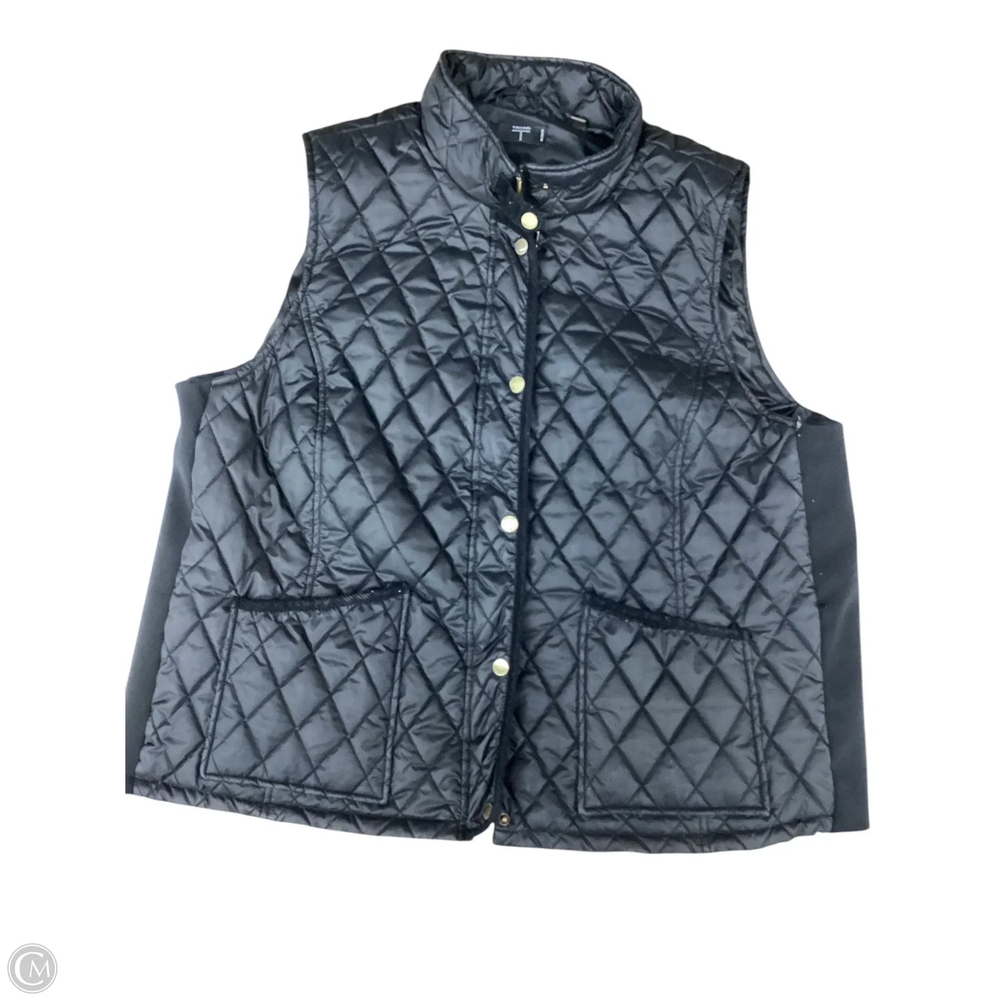 Vest Puffer & Quilted By Tahari In Black, Size: 3x