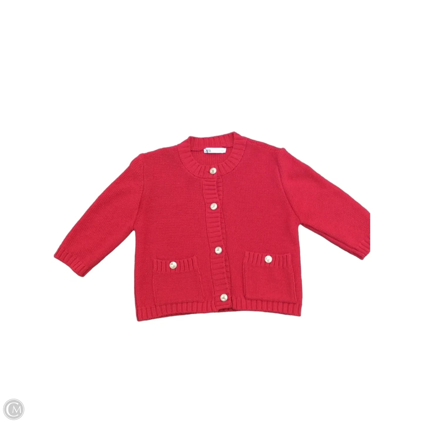 Sweater Cardigan By Zara In Red, Size: M