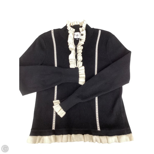 Sweater By Cabi In Black & Cream, Size: M