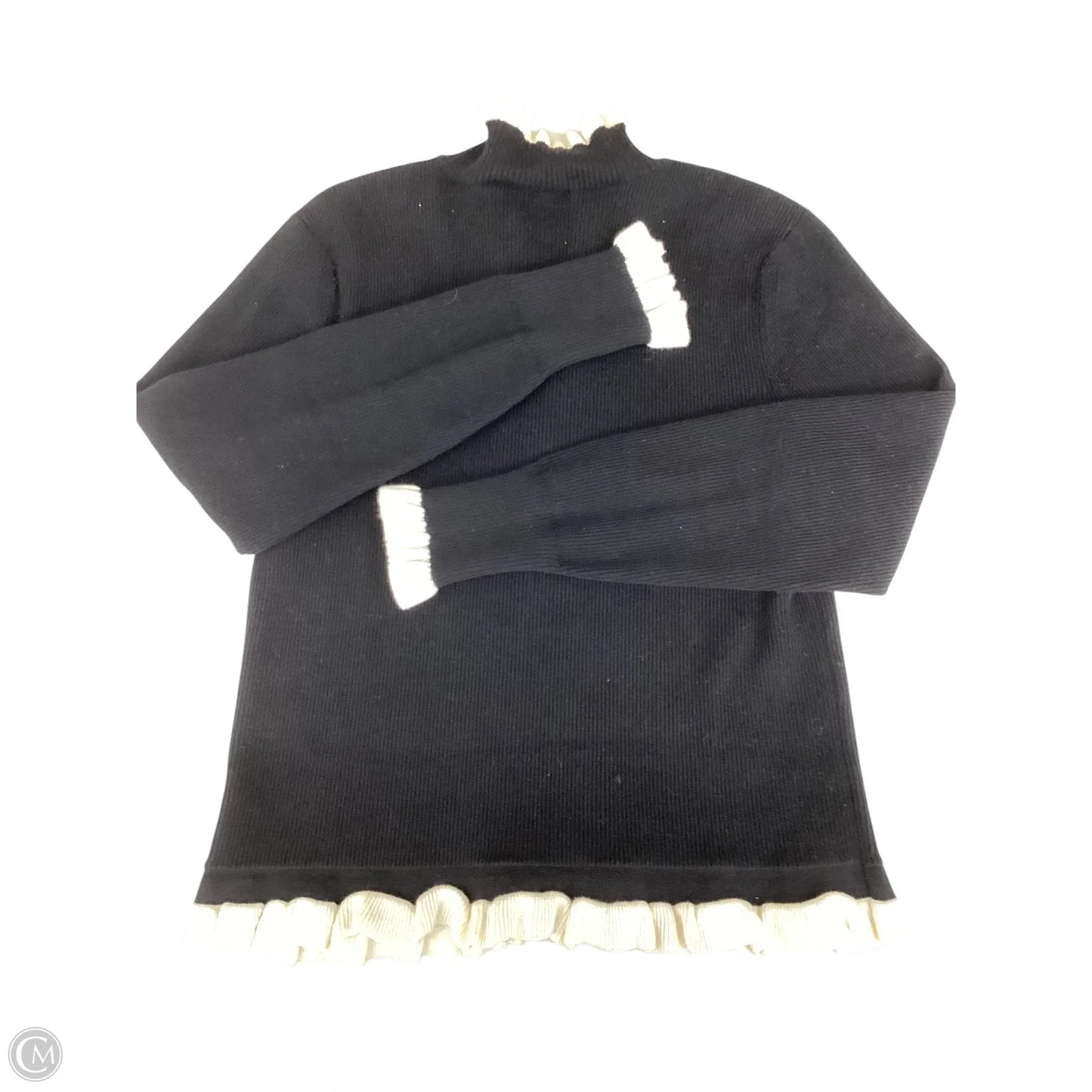 Sweater By Cabi In Black & Cream, Size: M