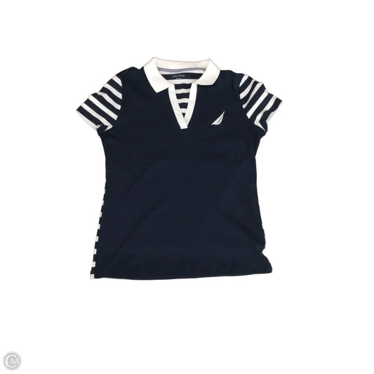 Top Short Sleeve By Nautica In Navy, Size: L
