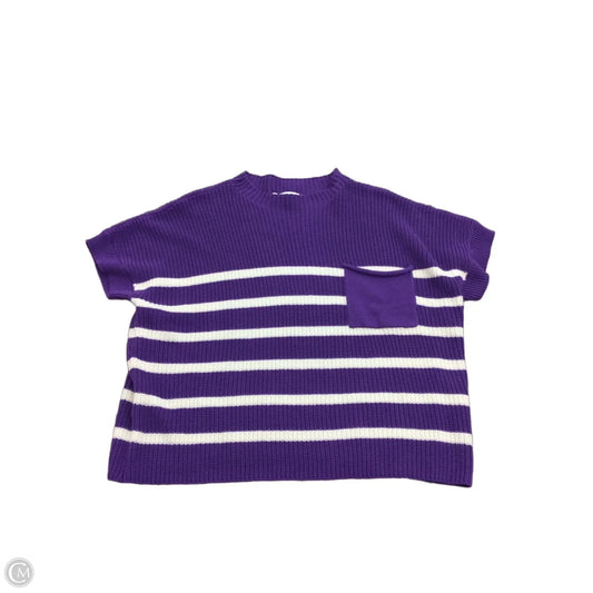 Sweater Short Sleeve By She + Sky In Striped Pattern, Size: M