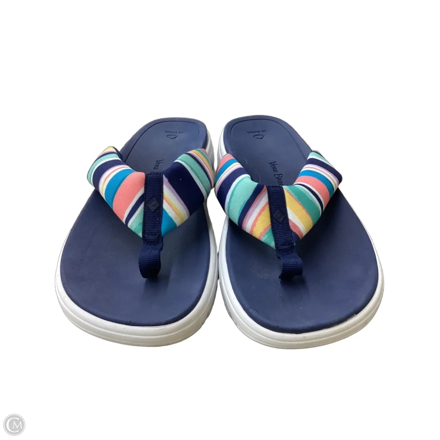 Sandals Flip Flops By Vera Bradley In Striped Pattern, Size: 10