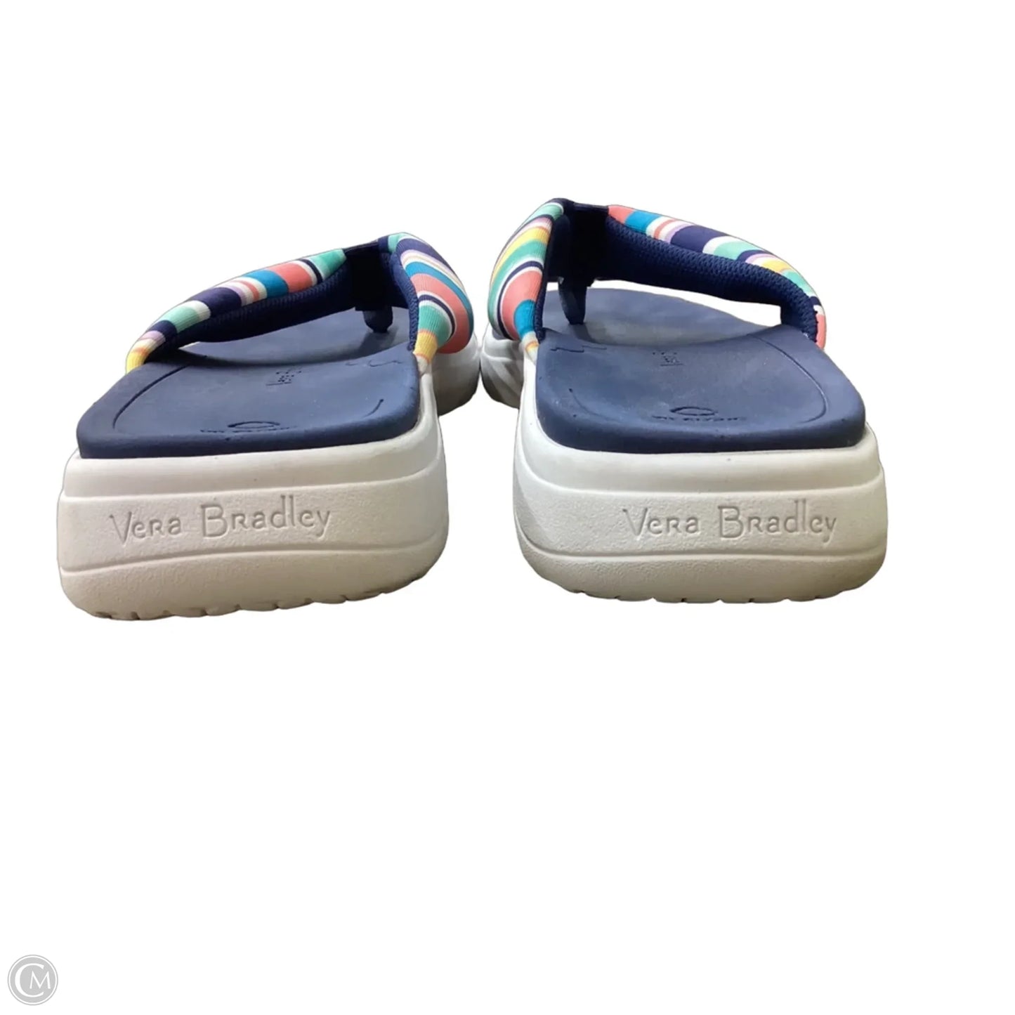 Sandals Flip Flops By Vera Bradley In Striped Pattern, Size: 10