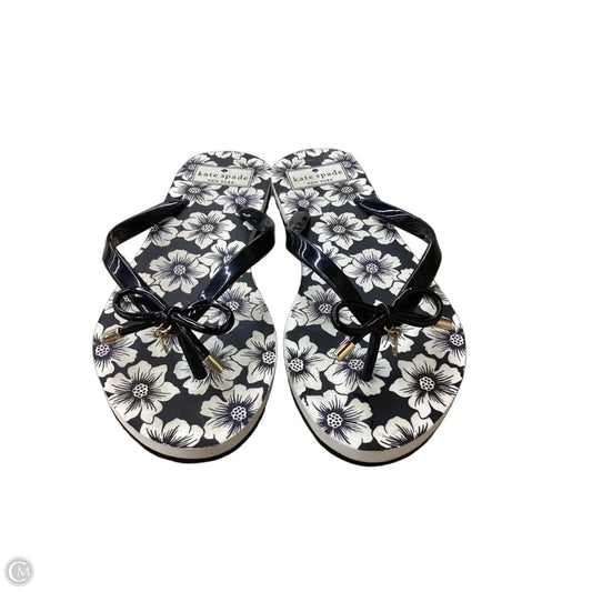 Sandals Designer By Kate Spade In Black & Cream, Size: 7