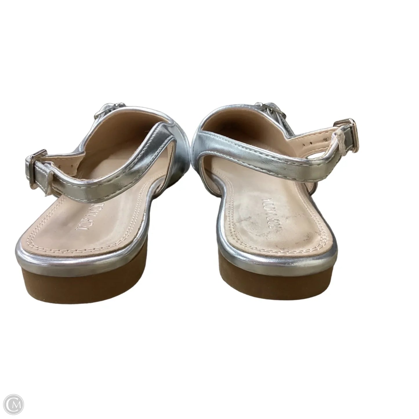 Shoes Flats By Top Moda In Silver, Size: 7.5
