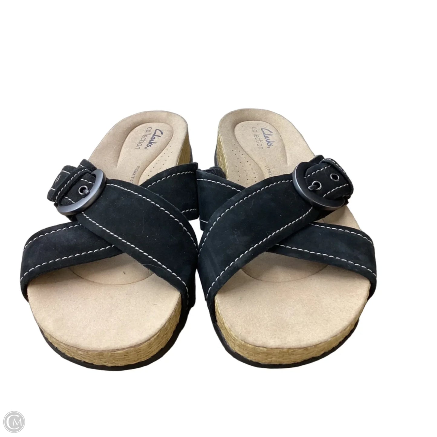 Sandals Flats By Clarks In Black, Size: 8