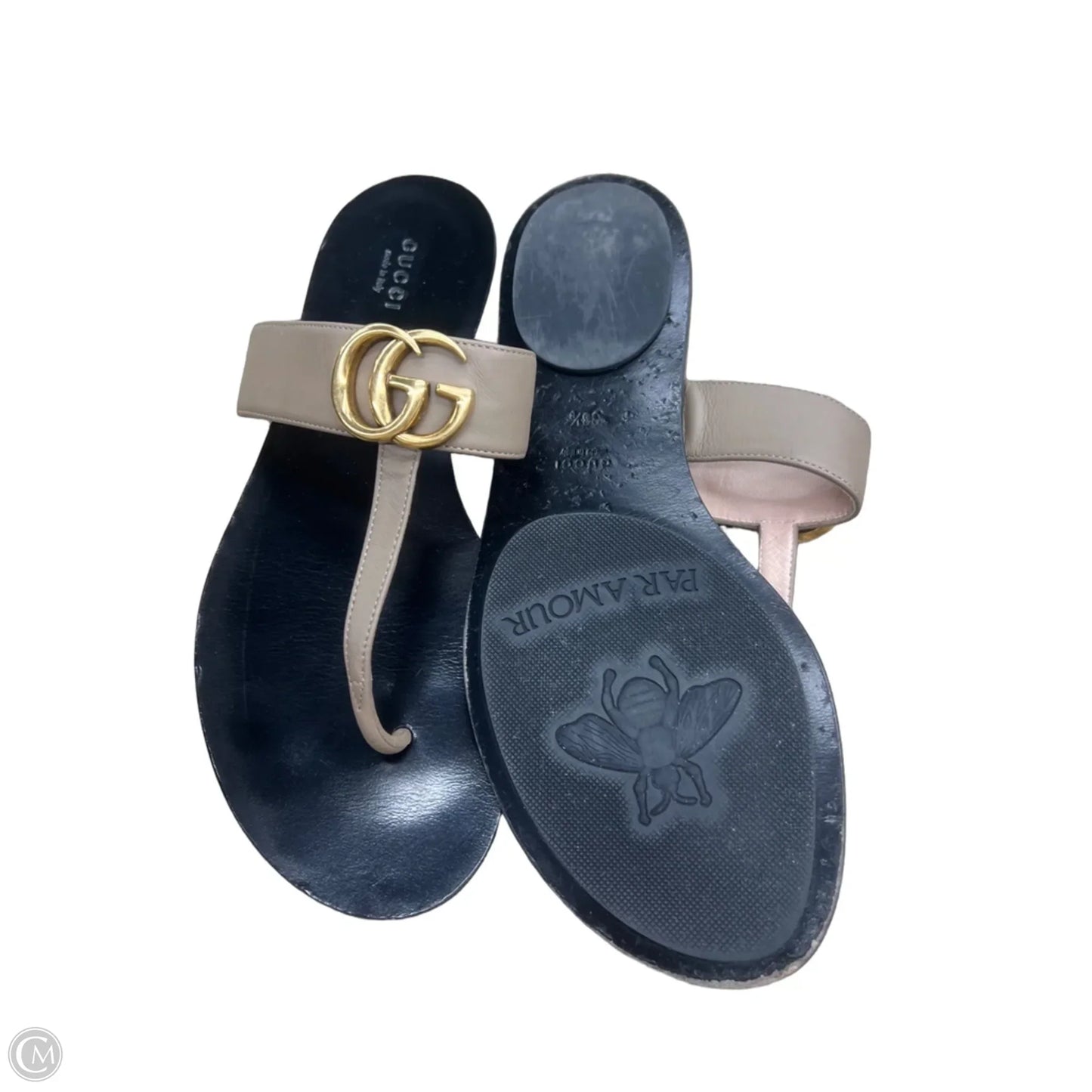Sandals Luxury Designer By Gucci In Beige, Size: 8.5