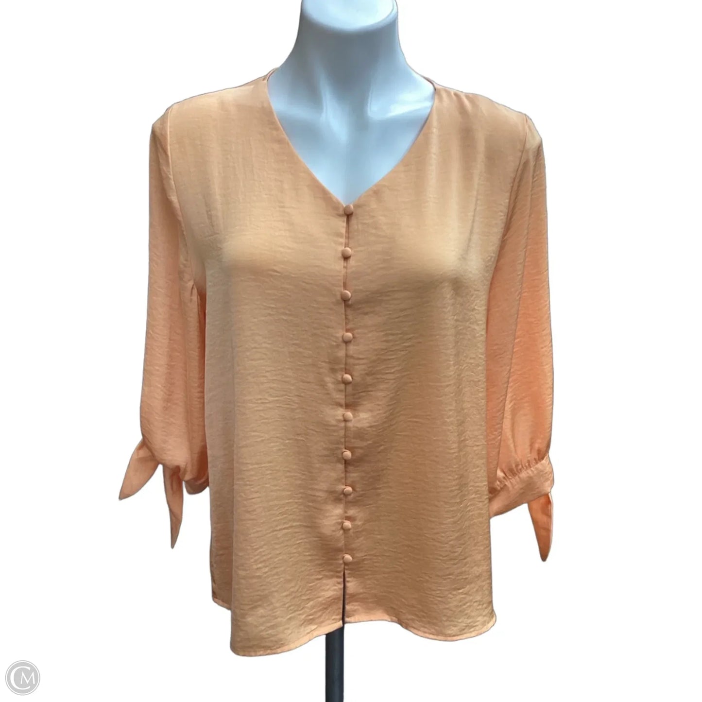 Blouse 3/4 Sleeve By Chicos In Orange, Size: M
