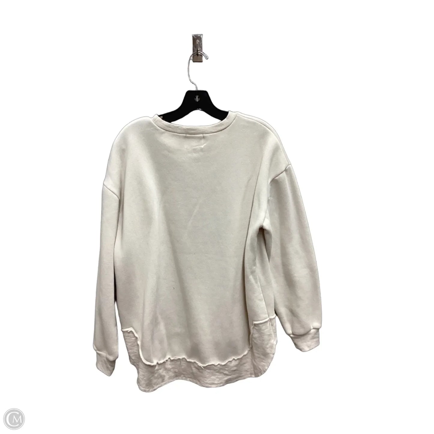 Sweatshirt Crewneck By Clothes Mentor In Cream, Size: M
