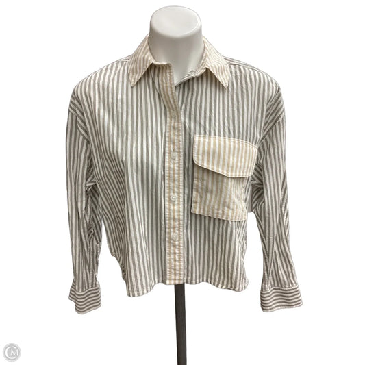 Top Long Sleeve By Madewell In Striped Pattern, Size: Xs
