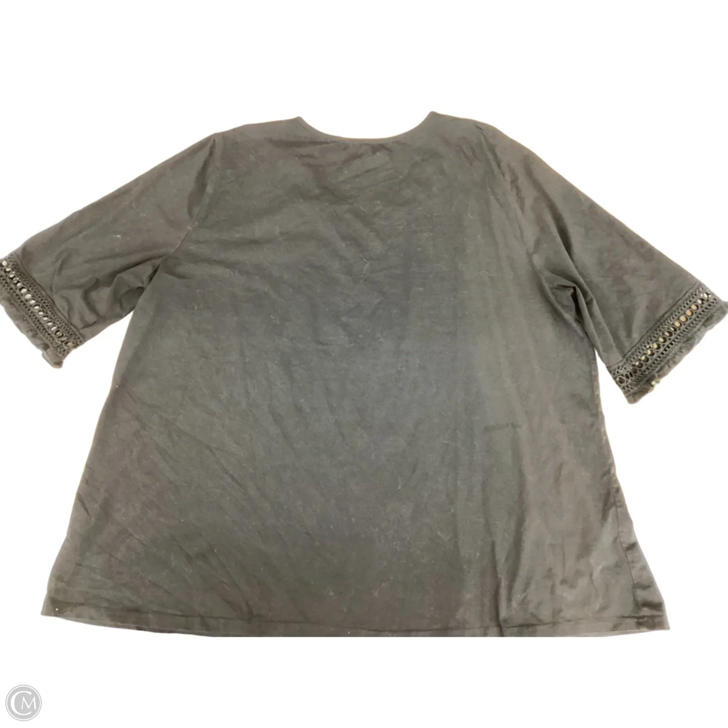 Top 3/4 Sleeve By Calessa In Black, Size: 2x