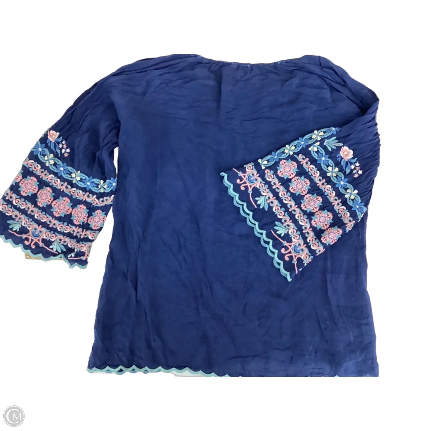 Top Long Sleeve By Johnny Was In Navy, Size: 2x