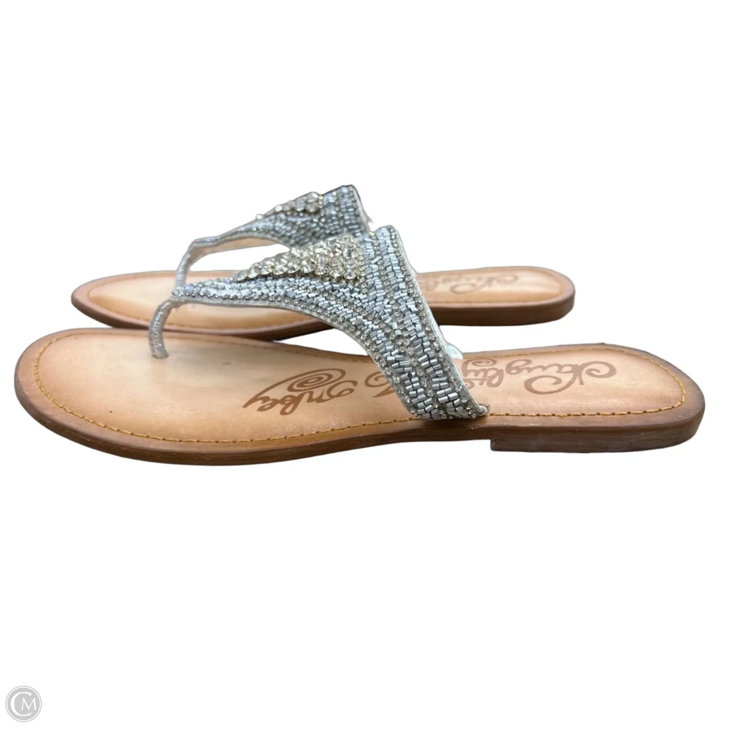 Sandals Flats By Naughty Monkey In Silver, Size: 9