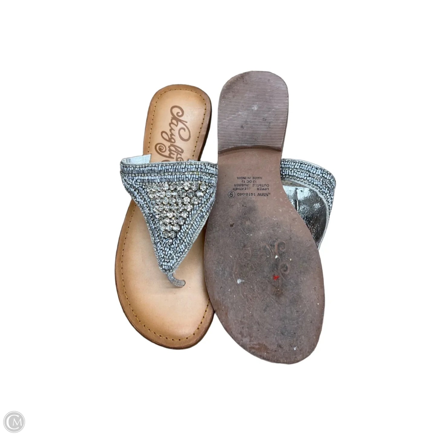 Sandals Flats By Naughty Monkey In Silver, Size: 9