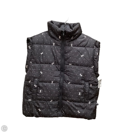 Vest Puffer & Quilted By Blu Pepper In Black & Cream, Size: M