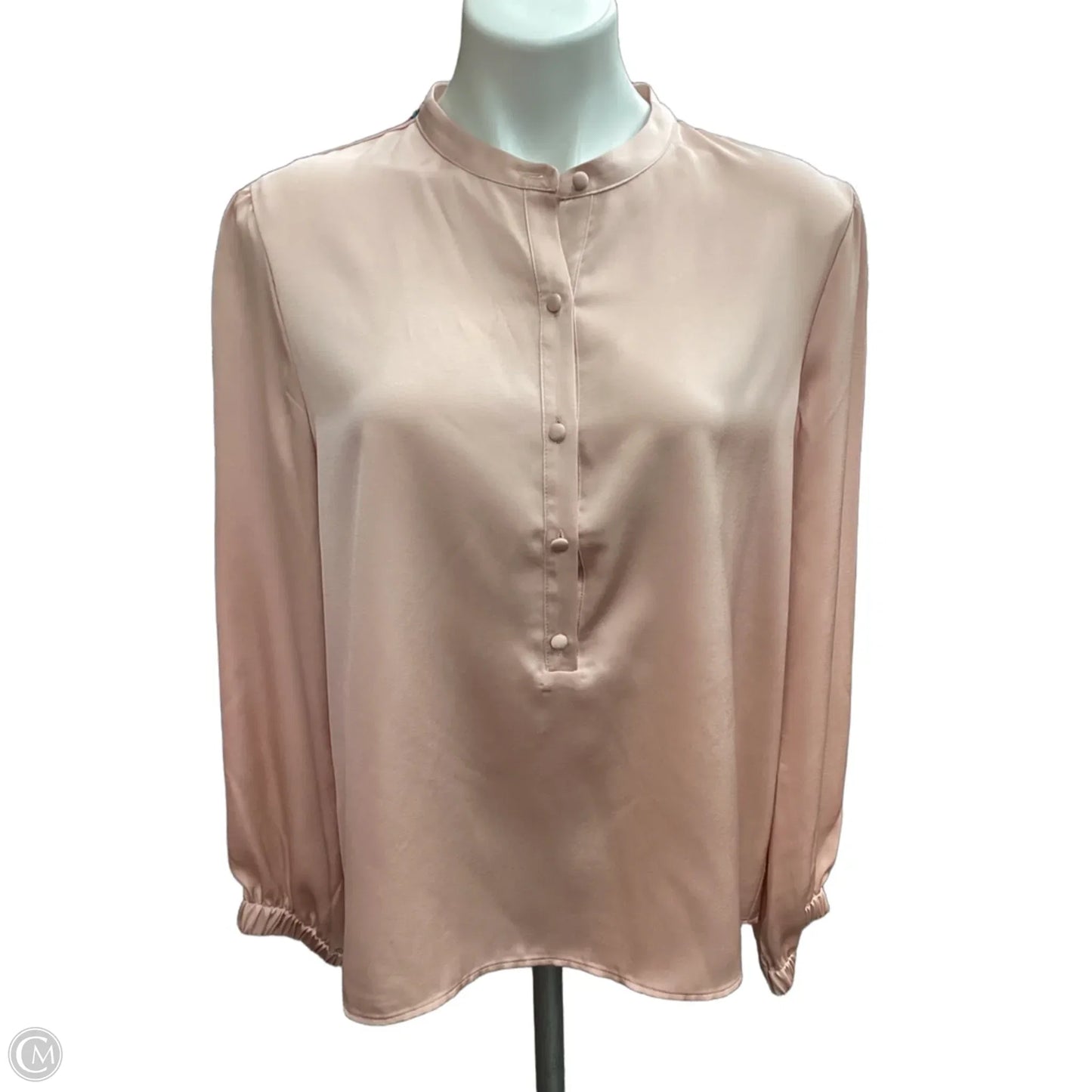 Blouse Long Sleeve By Cece In Peach, Size: L