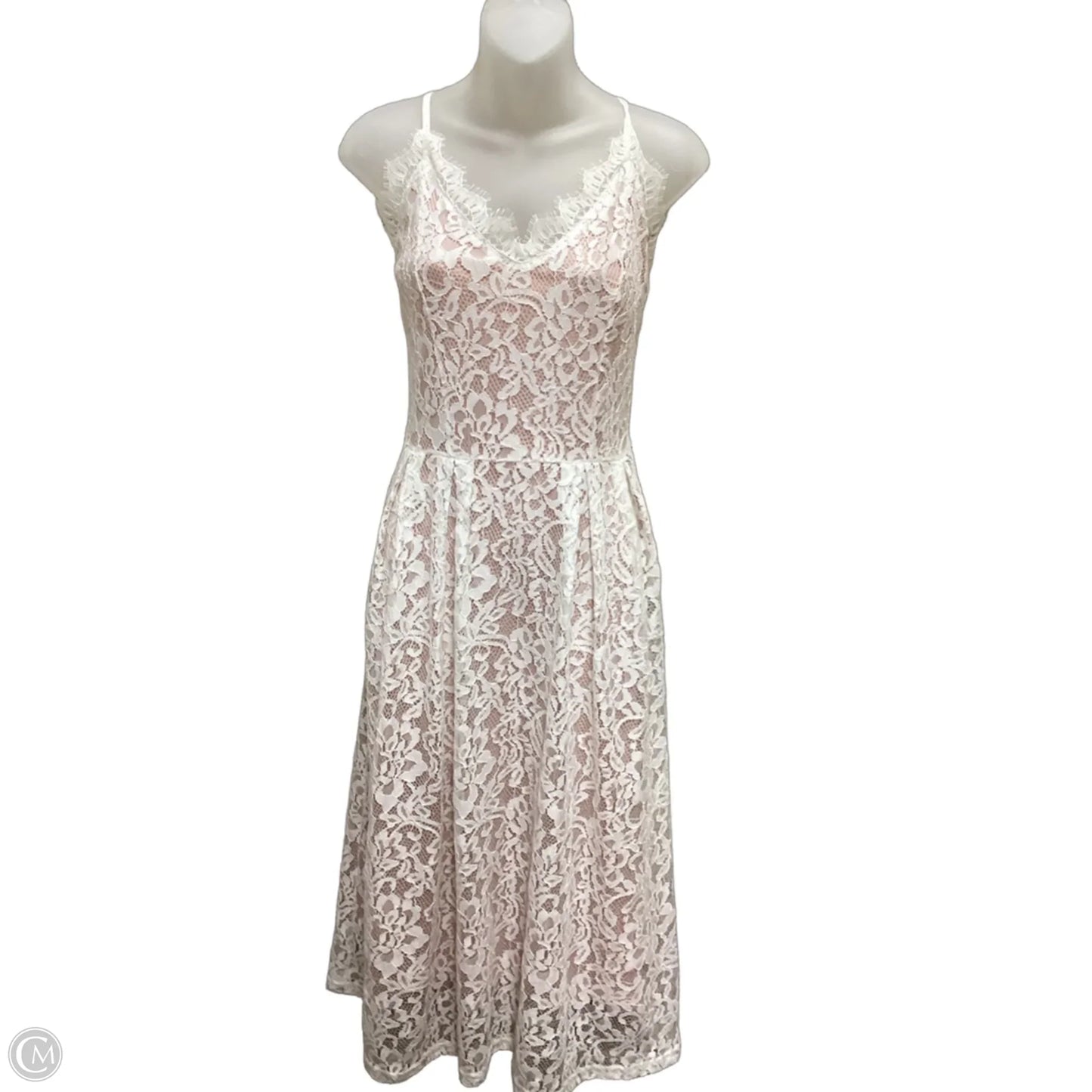 Dress Party Midi By Abs In Ivory, Size: M