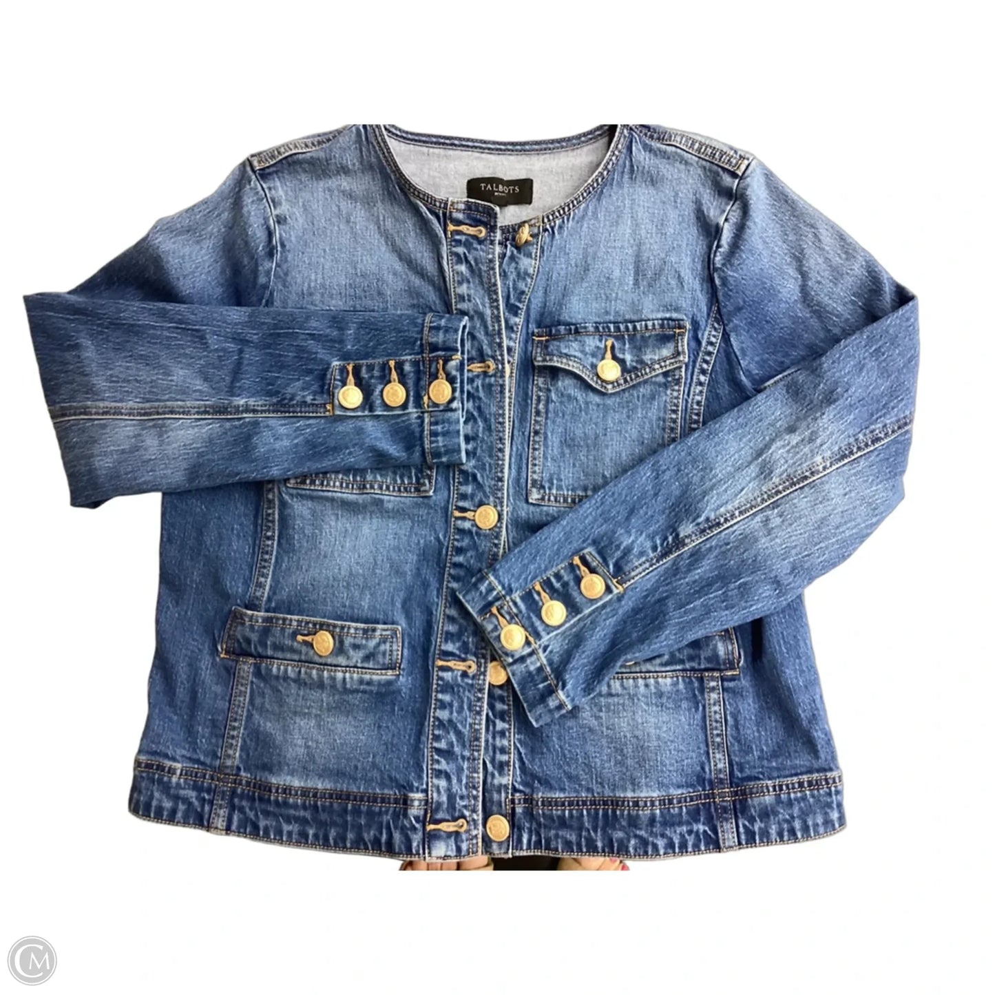 Jacket Denim By Talbots In Blue Denim, Size: Lp