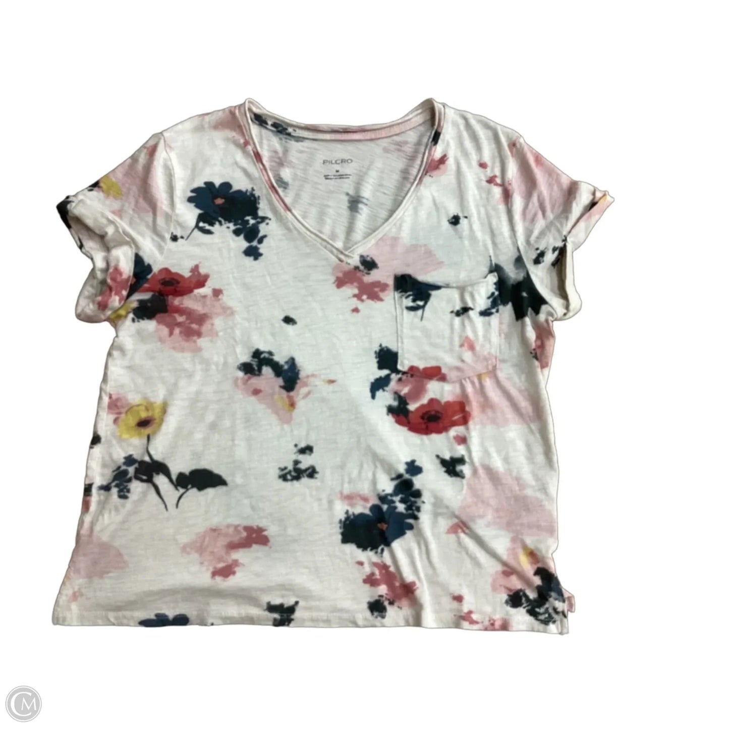 Top Short Sleeve Basic By Pilcro In Floral Print, Size: M