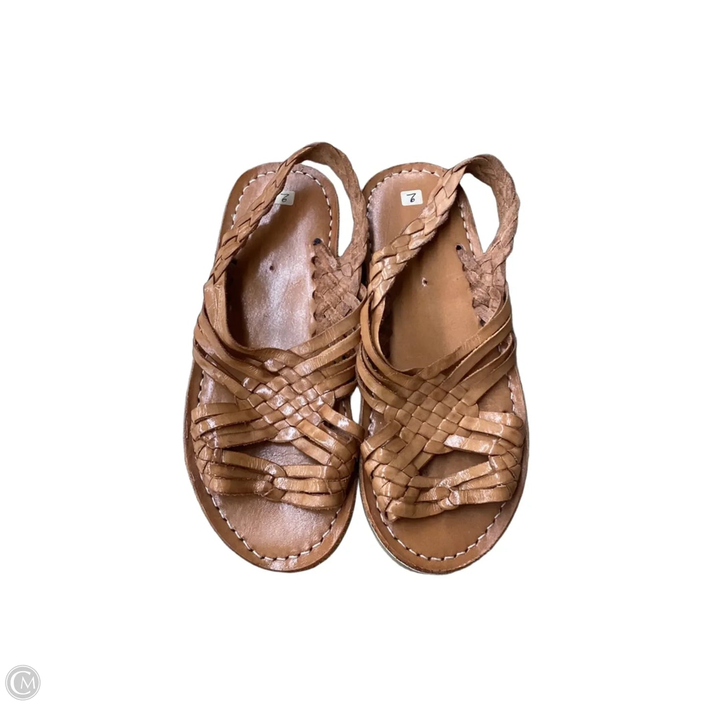 Sandals Flats By Clothes Mentor In Tan, Size: 6