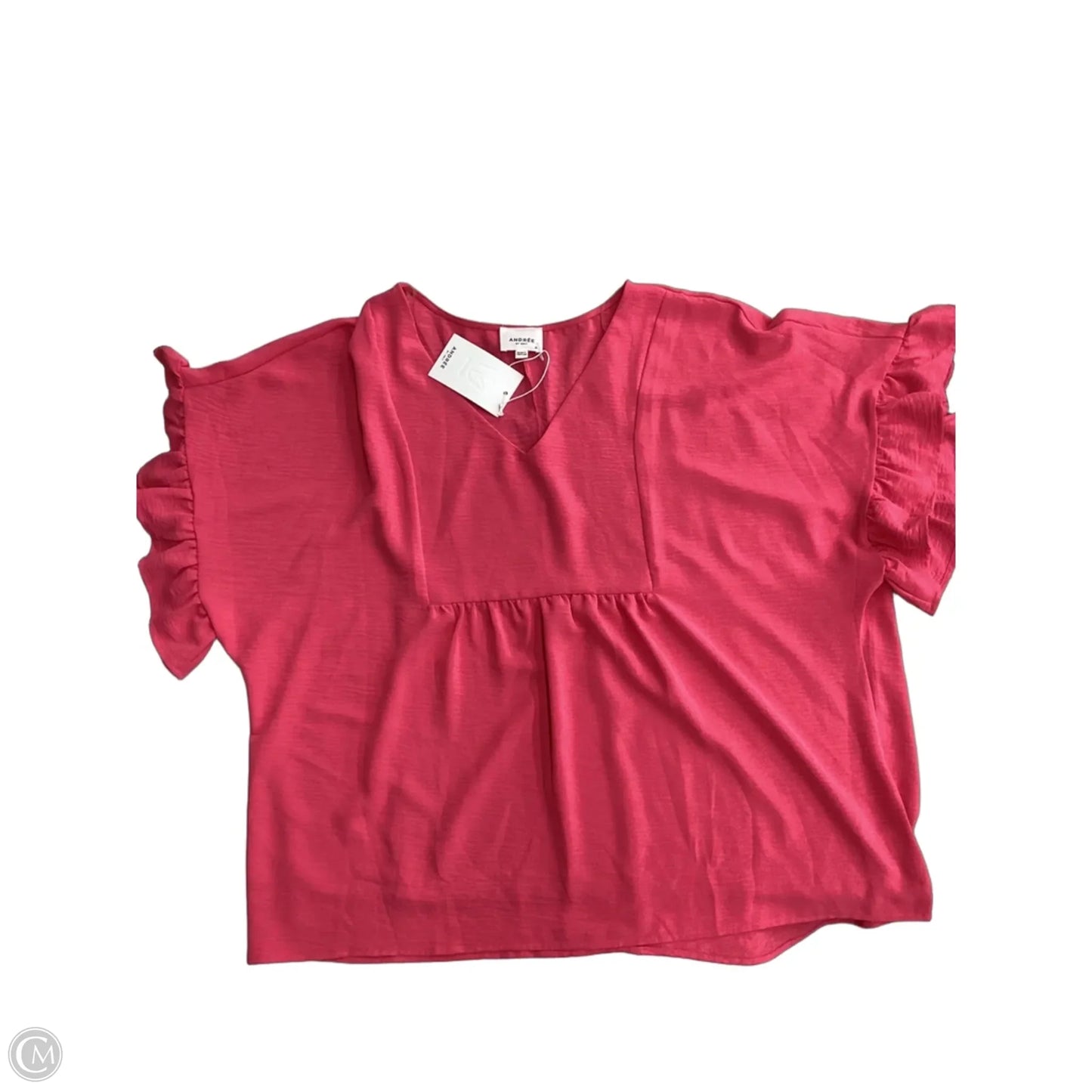 Top Short Sleeve By Andree By Unit In Pink, Size: 1x