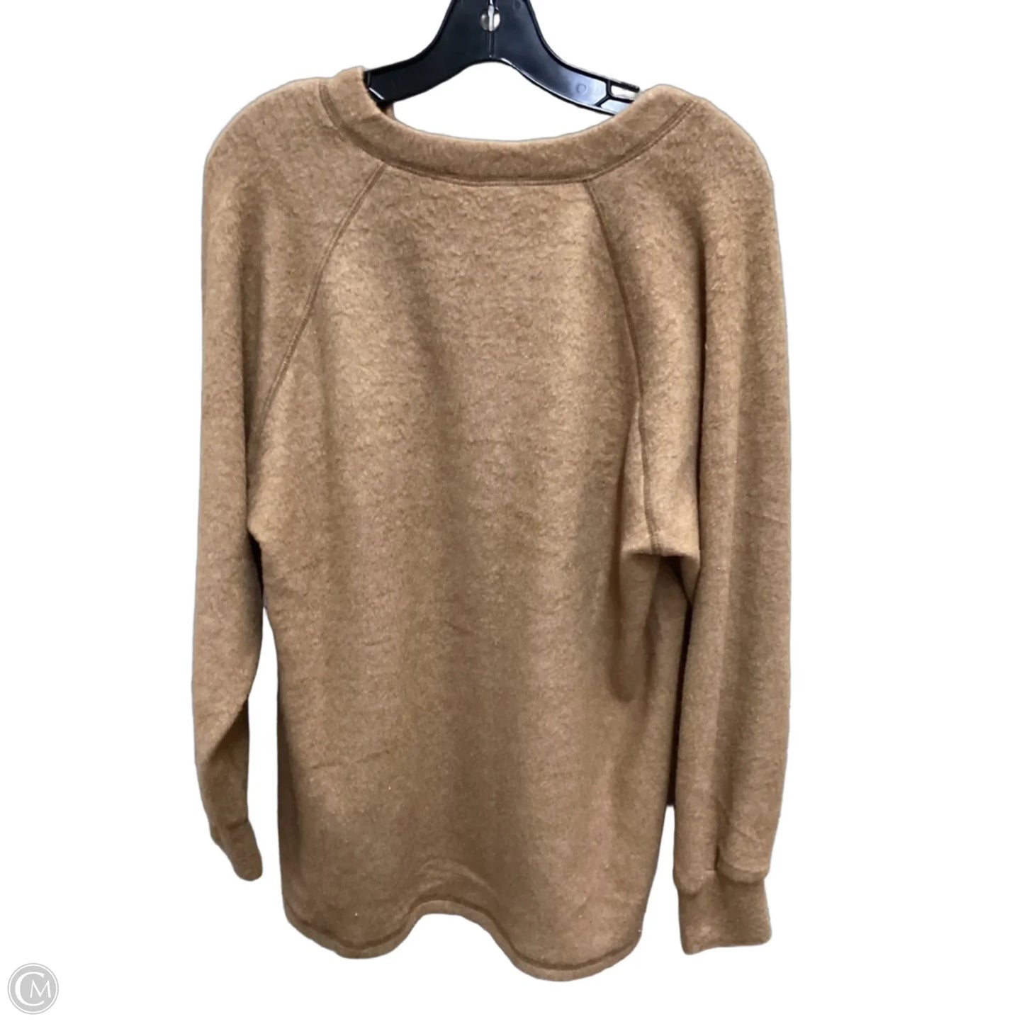 Top Long Sleeve By Zenana In Tan, Size: M
