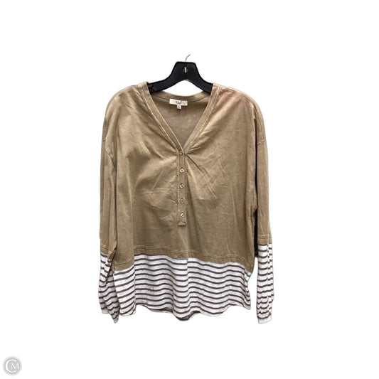 Top Long Sleeve By Easel In Tan, Size: S